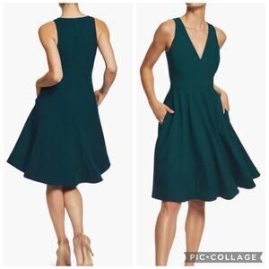 Dress The Population NWT Catalina Fit & Flare Cocktail Dress in Pine Medium